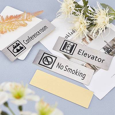 430 Stainless Steel Sign Stickers STAS-GF0001-06D-1
