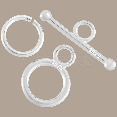 925 Sterling Silver Toggle Clasps STER-BBC0008-56-1