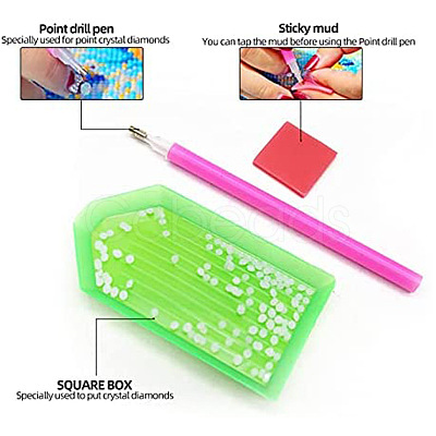 DIY Diamond Painting Hanging Woven Net/Web with Feather Pendant Kits DIY-I084-06-1