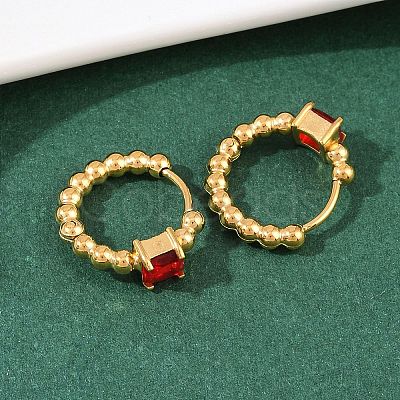 304 Stainless Steel Square Hoop Earrings EJEW-I320-28G-1