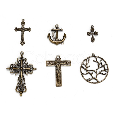Tibetan Style Alloy Pendants TIBEP-X0005-03-AB-1