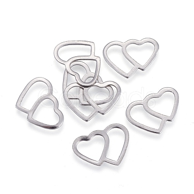 Tarnish Resistant Valentine's Day 304 Stainless Steel Linking Rings STAS-L238-071P-1