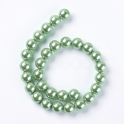 Eco-Friendly Dyed Glass Pearl Round Beads Strands HY-A002-14mm-RB008N-1