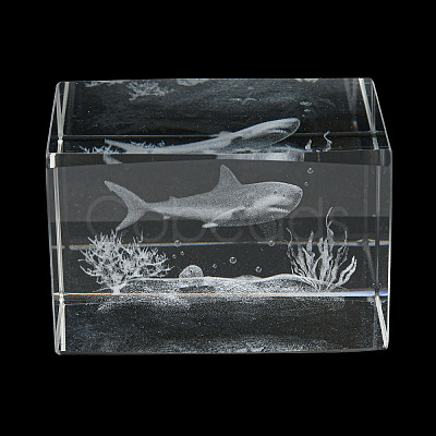 3D Laser Engraving Animal Glass Figurine DJEW-R013-01B-1