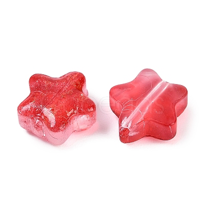 Transparent Spray Painted Frosted Glass Beads GLAA-NH0003-01I-1