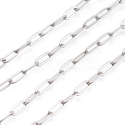 Tarnish Resistant 304 Stainless Steel Paperclip Chains CHS-M003-15P-1