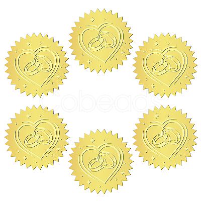 12 Sheets Self Adhesive Gold Foil Embossed Stickers DIY-WH0451-021-1