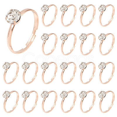 40Pcs Adjustable Alloy Rhinestone Finger Rings for Women RJEW-SP0001-02RG-1