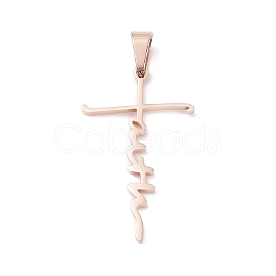 304 Stainless Steel Pendants Ion Plating(IP) STAS-D179-13RG-1