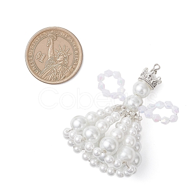 Pearlized Glass Pearl Beads Big Pendants PALLOY-MZ01193-02-1
