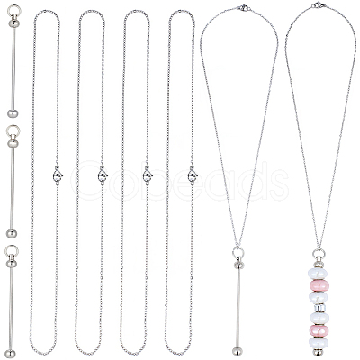 6Pcs 304 Stainless Steel Cable Chain Necklaces for Men Women NJEW-SC0001-80B-1
