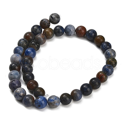Natural Dumortierite Beads Strands G-F826-A01-10mm-1