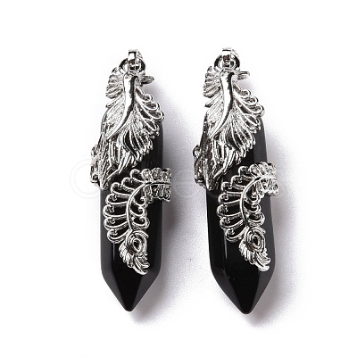 Natural Obsidian Pendants G-E059-02AS-02-1