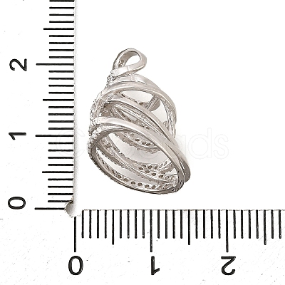 925 Sterling Silver Clear Cubic Zirconia Spiral Pendant Bails STER-R011-04P-1