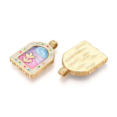 304 Stainless Steel Enamel Pendants X1-STAS-T068-18A-1