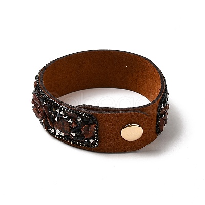 Faux Suede Snap Cord Bracelet LS-BJEW-F428-07-1