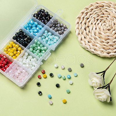 10 Colors Electroplate Glass Beads EGLA-X0006-01E-6mm-1