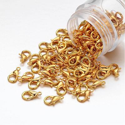 Zinc Alloy Jewelry Findings Golden Lobster Claw Clasps X-E102-G-1