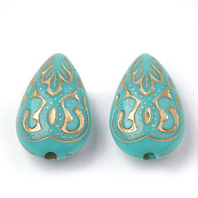 Teardrop Plating Acrylic Beads X-PACR-Q102-151E-1