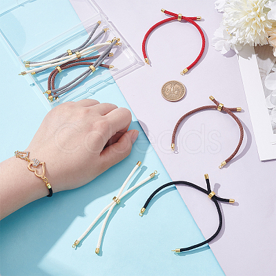 10Pcs 5 Colors Nylon Twisted Cord Bracelet Making MAK-UN0001-67-1