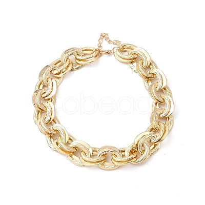 Unisex Thick Aluminum Double Link Chains Necklaces LS-NJEW-V006-01G-1