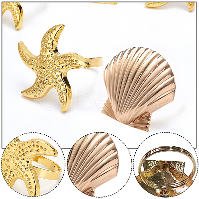 Gorgecraft 6 Pcs 2 Styles Alloy Napkin Rings AJEW-GF0002-73G-1