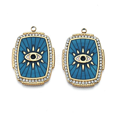Ion Plating(IP) 304 Stainless Steel Evil Eye Enamel Pendants STAS-N107-04C-G-1