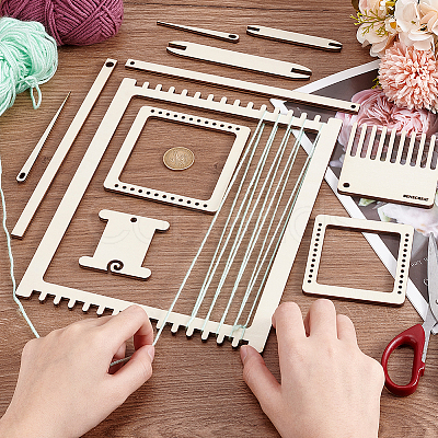 Wood Knitting Loom Kit TOOL-WH0155-76A-1