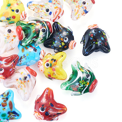 14Pcs 7 Colors Handmade Lampwork Beads LAMP-TA0002-43-1
