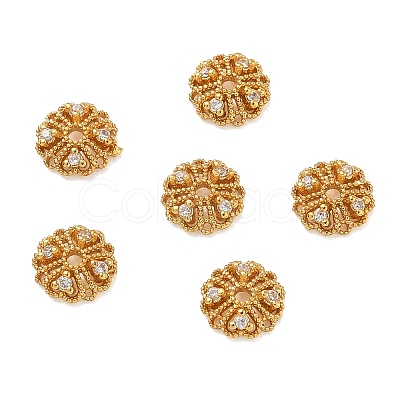 Brass Micro Pave Cubic Zirconia Bead Caps CU-CBA6E4E-07G-1