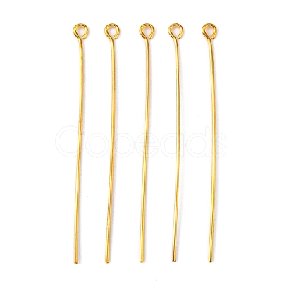 Golden Plated Brass Eye Pin for Jewelry Making X-EPC5.0cm-G-1