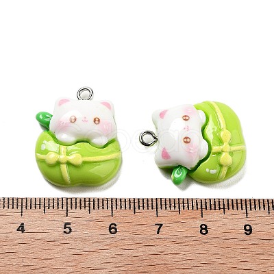 Cat Shape Resin Pendants RESI-R450-05B-1