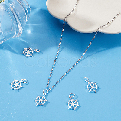 5Pcs 925 Sterling Silver Pendants STER-BBC0002-22-1