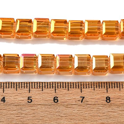 Electroplate Glass Beads Strands EGLA-H108-01A-AB10-1