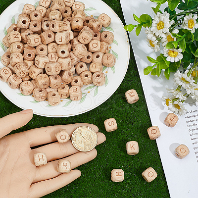 156Pcs 26 Styles Wood European Beads WOOD-SC0002-29-1