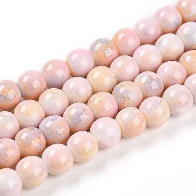 Baking Paint Glass Beads Strands DGLA-N003-8mm-C01-1