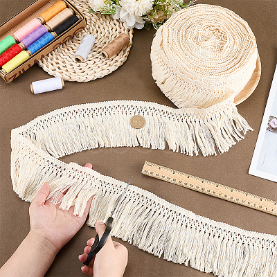 Cotton Cord Tassel Ribbon OCOR-WH0078-487B-02-1