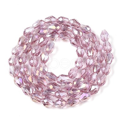 Transparent Electroplate Glass Beads Strands EGLA-N013-T6mm-B02-1