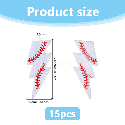 15Pcs Embroidery Thread Clothing Patches PATC-DC0001-10-1