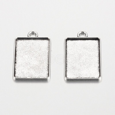 Rectangle Tibetan Style Alloy Pendant Cabochon Settings PALLOY-K109-29AS-RS-1