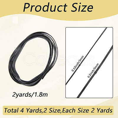 4 Yards 2 Styles Flat PU Leather Cord WL-CL0001-27-1