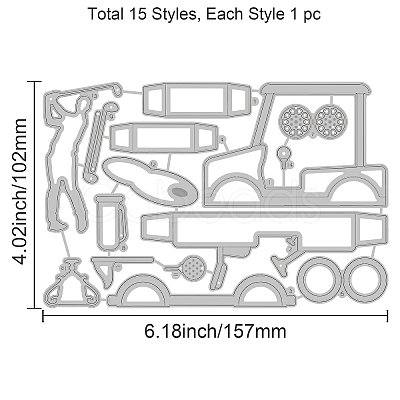 Carbon Steel Cutting Dies Stencils DIY-WH0309-1216-1