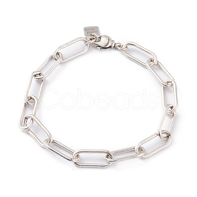 Brass Paperclip Chain Bracelets LS-BJEW-H537-10AS-1