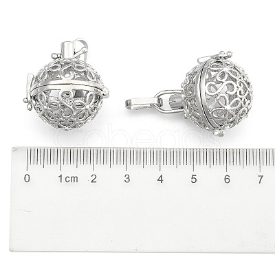 Eco-Friendly Hollow Brass Round Cage Pendants KK-L143-02-NR-1