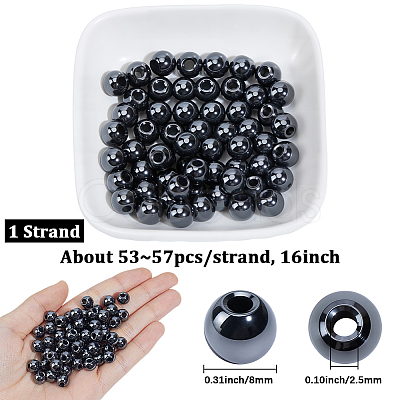 1 Strand Electroplated Synthetic Non-Magnetic Hematite Beads Strands G-PA0002-42B-1