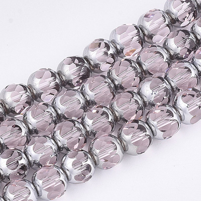 Electroplate Glass Beads Strands X-EGLA-T019-02B-1