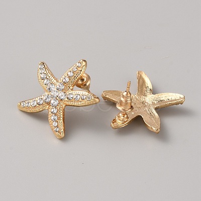 Alloy Rhinestone Stud Earrings EJEW-WH0012-128G-1