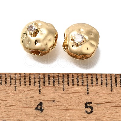 Brass Micro Pave Cubic Zirconia Beads KK-Q001-21G-1