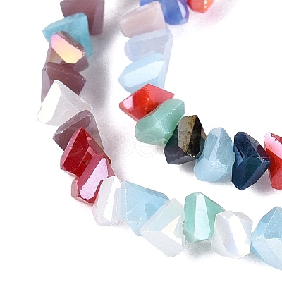 Electroplate Transparent Glass Beads Strands EGLA-Q139-01A-M02-1