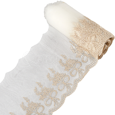 10 Yards Polyester Flower Embroidery Lace Trim OCOR-GF0004-88-1